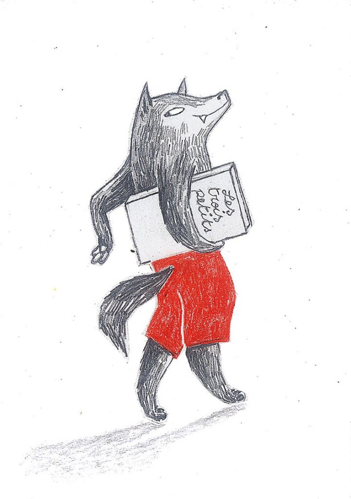 Le loup et son livre (crayon) 2015